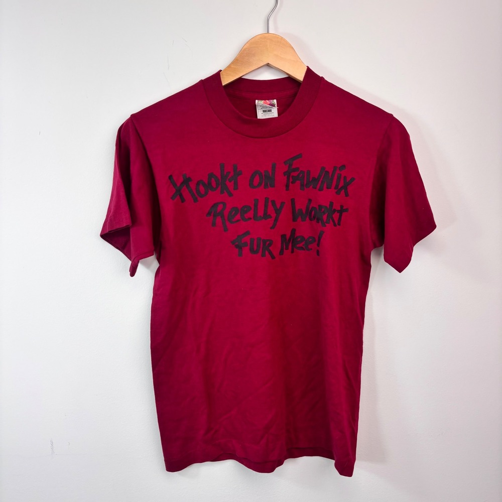 Vintage Single Stitch 90s Hookt on Fonix Wurkt Fer Fruit of the Loom Baby Tee